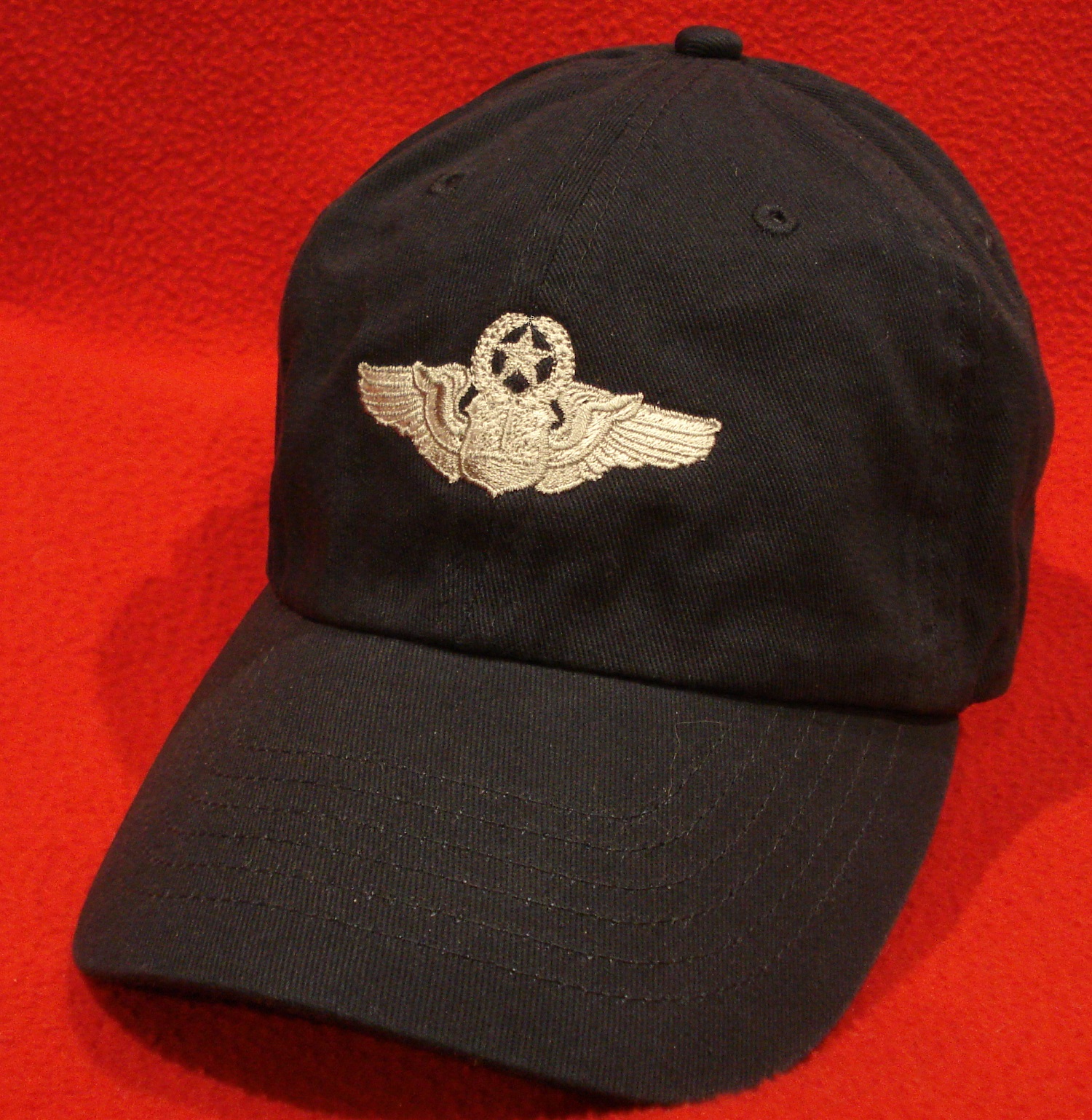 Men's Pilot Wings Embroidered Baseball Cap - Washed Cotton Dad Hat, Adjustable (Navy, 7 1/2)
